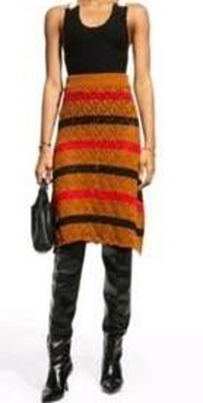 NWT Stella Pardo Paris Womens Talia Crochet Knit Skirt Small Midi Ethical Brown